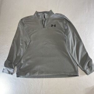 Under Armour 1/4 Zip Pullover Men's Large Gray Long Sleeve Athletic Training